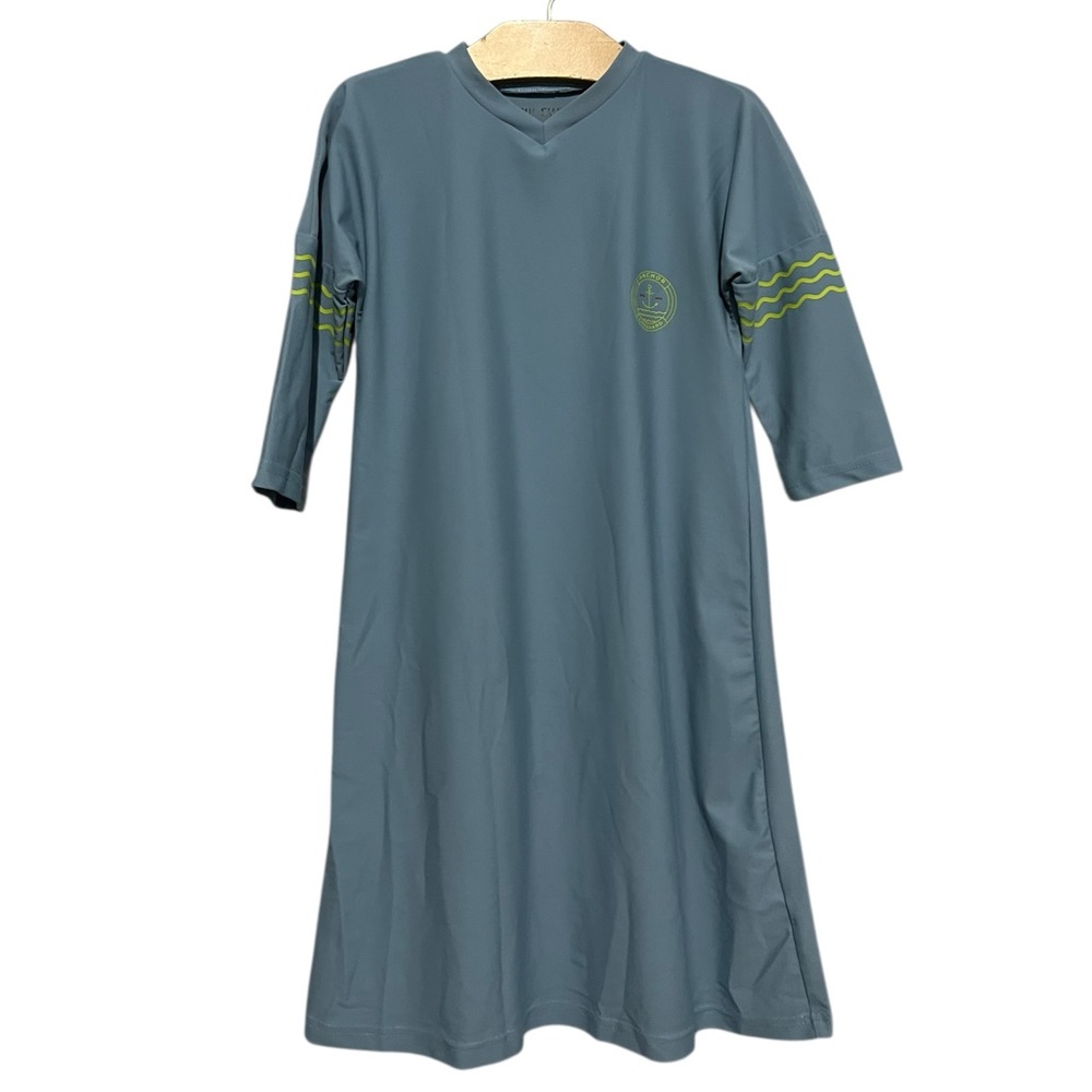 Crew Swim Girls V-Neck Swim Coverup Dress Size 8 Modest Tznius